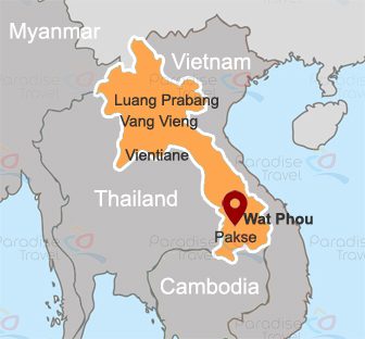 Wat Phou Location Map